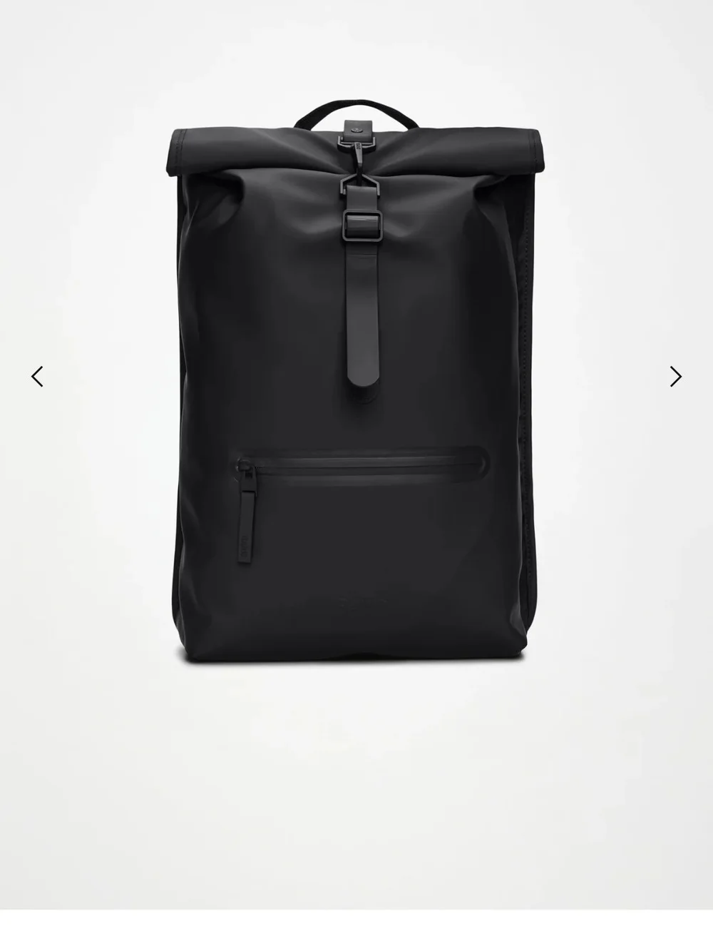 Black Roll-Top Backpack - Minimal Men’s Everyday Bag Black